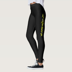 Abstract Art Yellow Grey Pastel Colors Leggings