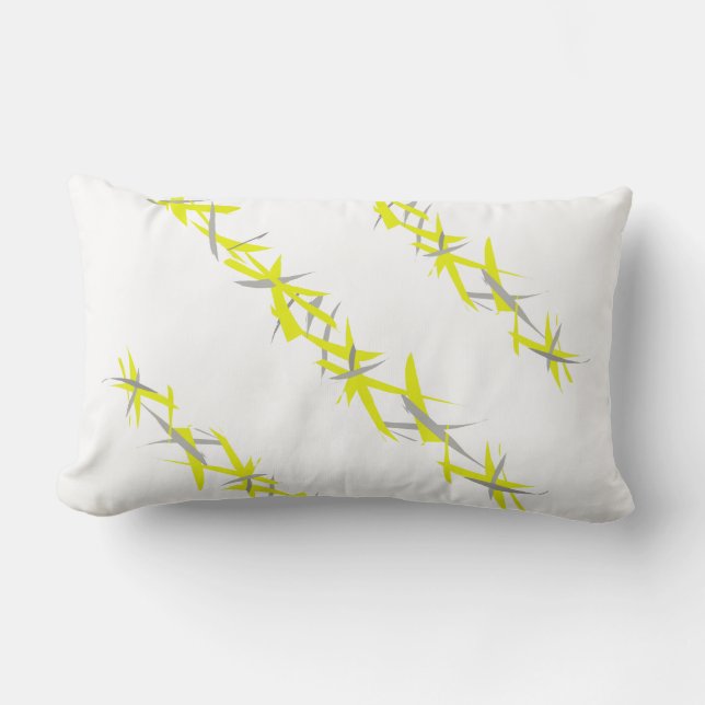 Abstract Art Yellow Grey Throw Pillow Cushion (Front)