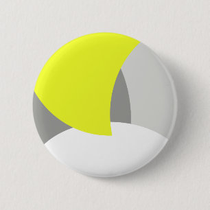 Abstract Art Yellow Grey White 6 Cm Round Badge