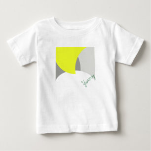Abstract Art Yellow Grey White Baby T-Shirt