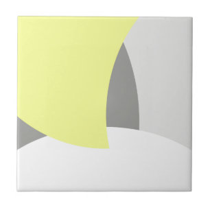 Abstract Art Yellow Grey White Ceramic Tile
