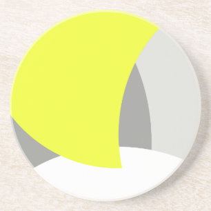 Abstract Art Yellow Grey White Coaster