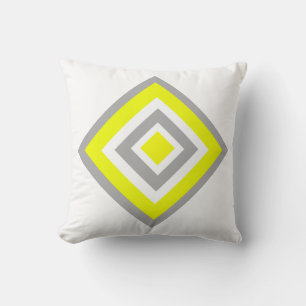 Abstract Art Yellow Grey White Minimalism Cushion