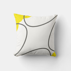 Abstract Art Yellow Grey White Minimalism Cushion
