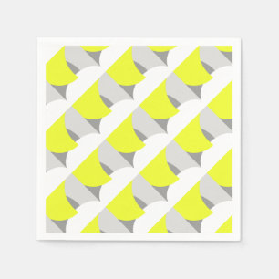 Abstract Art Yellow Grey White Napkin