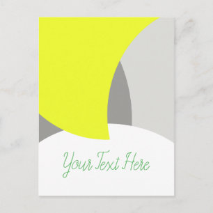 Abstract Art Yellow Grey White Postcard