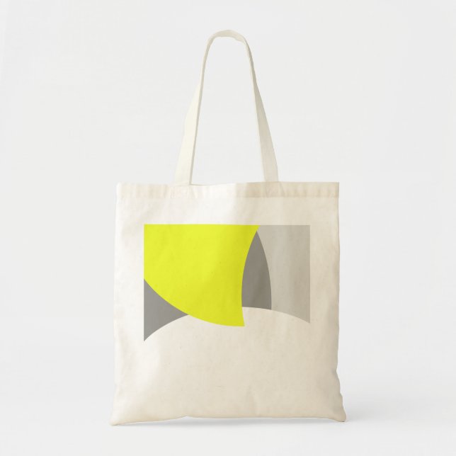 Abstract Art Yellow Grey White Tote Bag (Front)