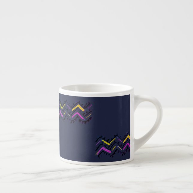 Abstract Art Yellow Purple Espresso Coffee Mug Cup (Right)