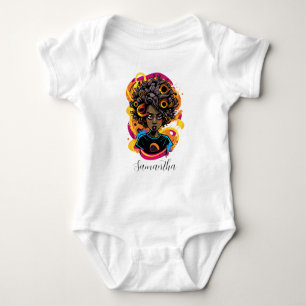 Abstract Artist Afro Woman Baby Bodysuit