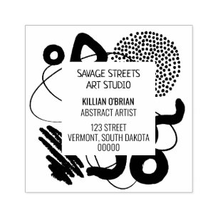 Abstract Artist Branding Rubber Stamp
