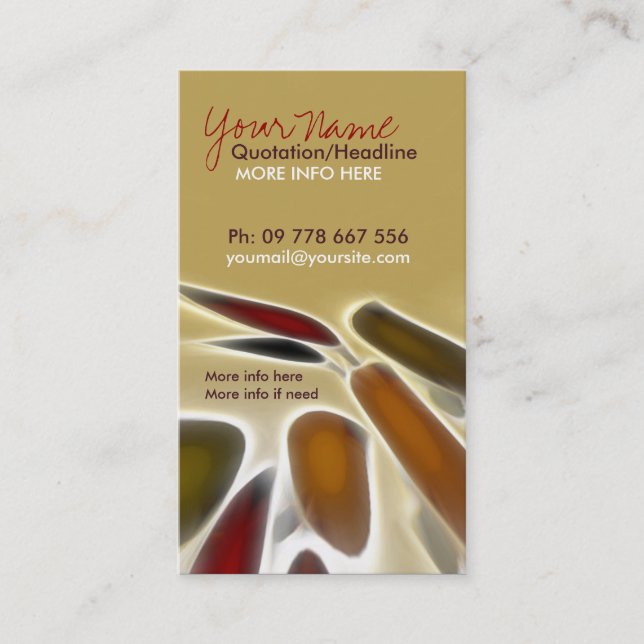 Abstract Artist Vertical Business Card (Front)