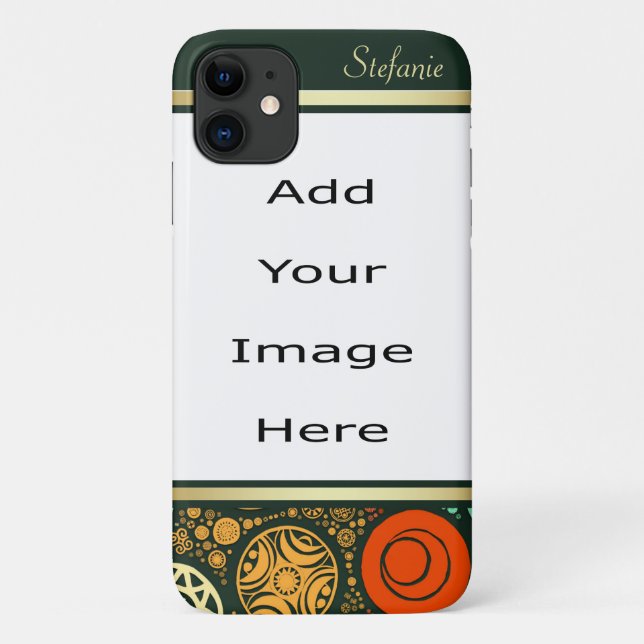 Abstract Artistic Circles Border Case-Mate iPhone Case (Back)