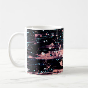 Abstract artistic dark grey and pink background wi coffee mug