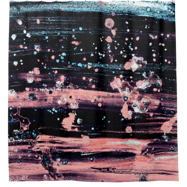 Abstract artistic dark grey and pink background wi shower curtain (Front)