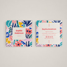 Abstract Artistic Floral - Trendy Colourful Square