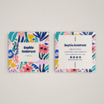 Abstract Artistic Floral - Trendy Colourful Square