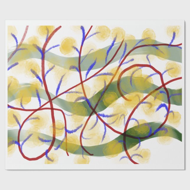 Abstract Artistic Flow Pattern Wrapping Paper  (Flat)