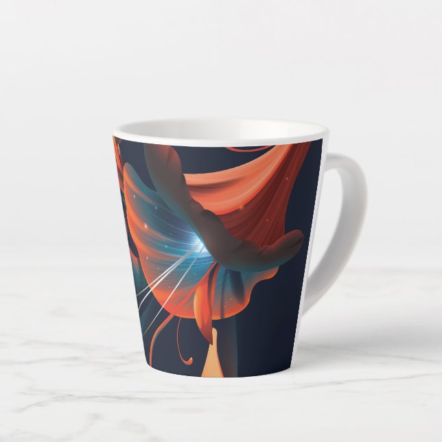 Abstract artistic flower latte mug (Right Angle)
