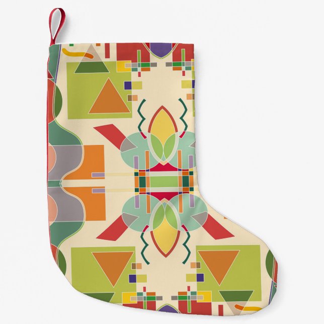 Abstract artistic geometric seamless pattern. Colo Small Christmas Stocking (Front)