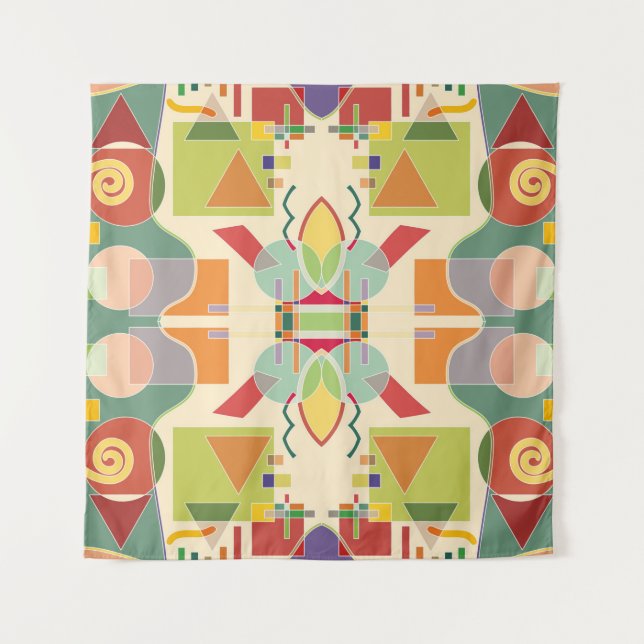 Abstract artistic geometric seamless pattern. Colo Tapestry (Front)