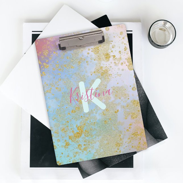 Abstract Artistic Modern Glam Chic Glittery Pastel Clipboard (Creator Uploaded)