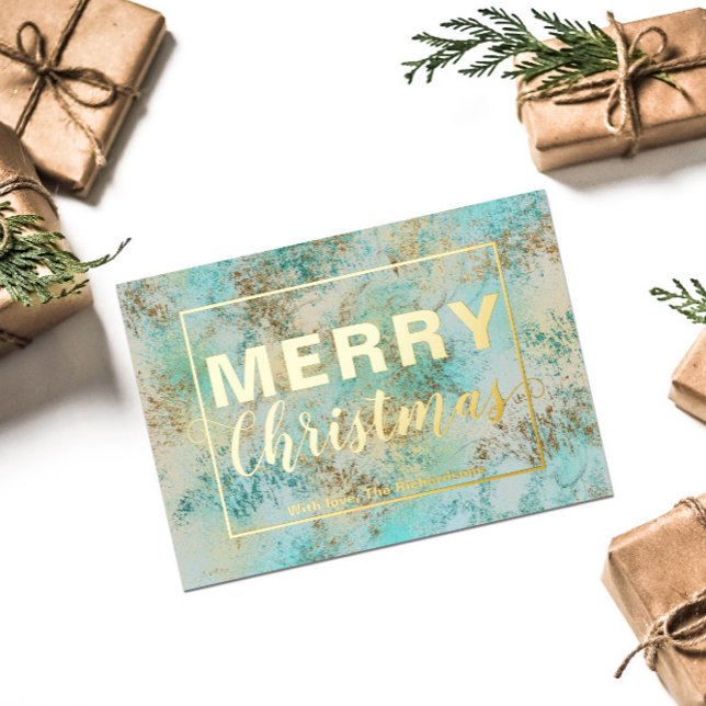 Abstract Artistic Modern Merry Christmas Foil Holiday Card (Creator Uploaded)