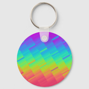 Abstract Artistic Rainbow art Stripes pattern Key Ring