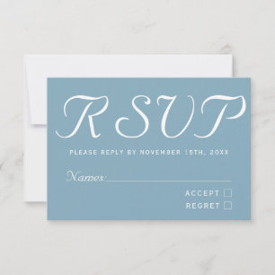 Abstract Artistic Retro Blue Chic RSVP Card