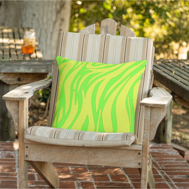 abstract artistic summer modern green stripes  cushion (Chair)
