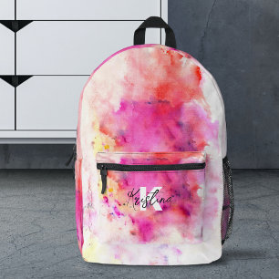 Abstract Artistic Watercolor Vivid Colours Custom Printed Backpack