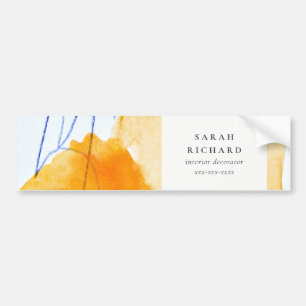 Abstract Artistic Yellow Blue Watercolor Art Bumper Sticker