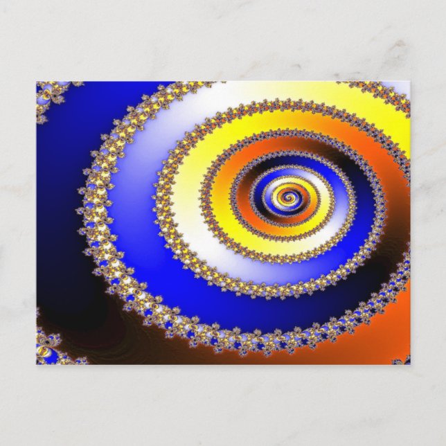 Abstract ARTs - Spiral blue yellow Postcard (Front)
