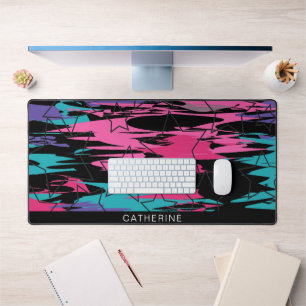 Abstract Artsy Colourful Shapes Custom Desk Mat