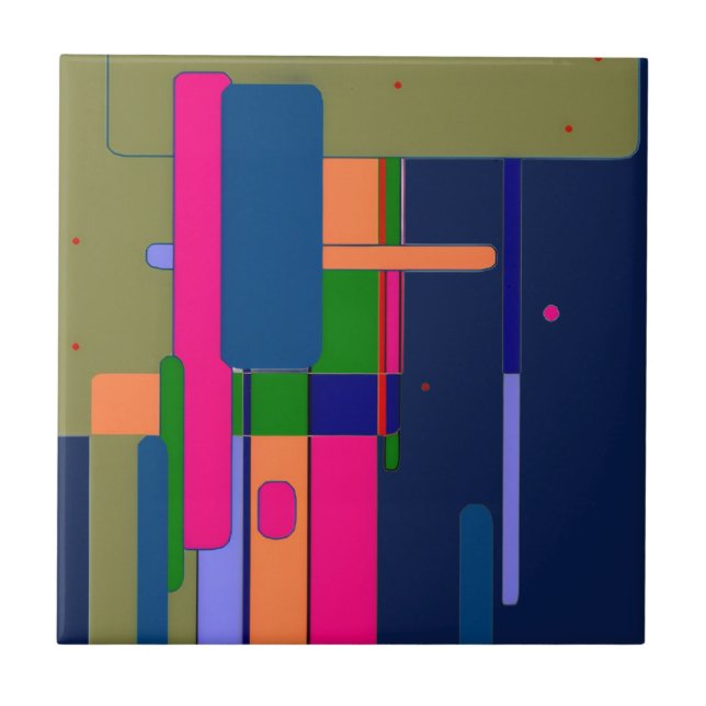 Abstract Artwork Composition  Ceramic Tile (Front)