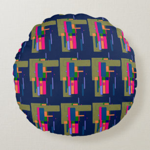 Abstract Artwork Composition  Round Cushion