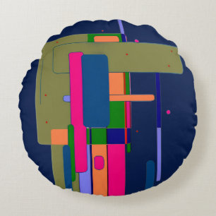 Abstract Artwork Composition  Round Cushion