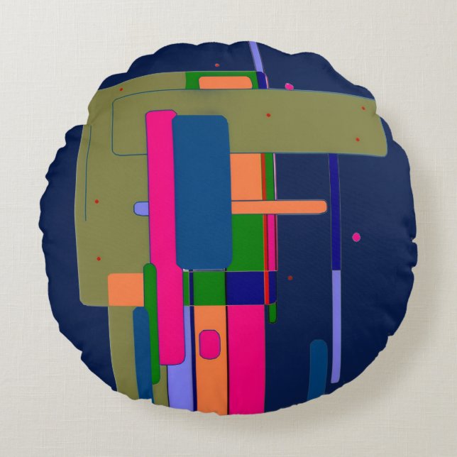 Abstract Artwork Composition  Round Cushion (Front)