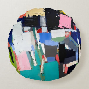 Abstract Artwork Composition  Round Cushion