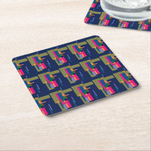 Abstract Artwork Composition  Square Paper Coaster