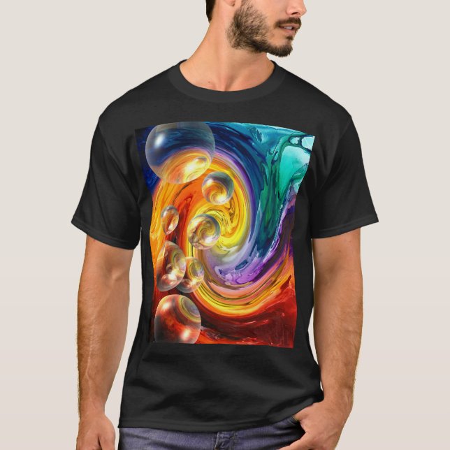 Abstract Artwork Men's Basic Black Dark T-Shirt (Front)