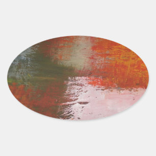 Abstract Artwork Oval Sticker