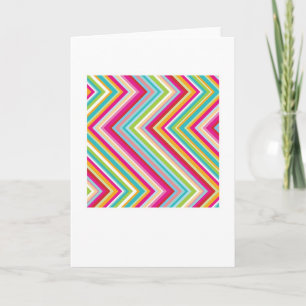 Abstract Arty Greetings Card - Colourful Zig Zags