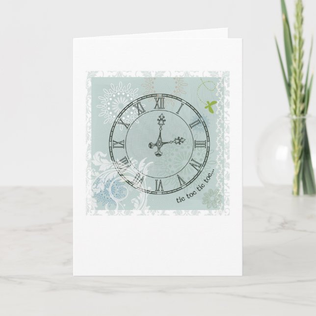 Abstract Arty Greetings Card - Time Theme (Front)
