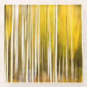 Abstract Aspens Glass Coaster