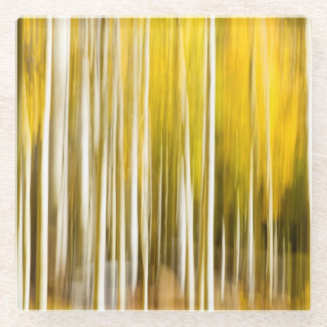 Abstract Aspens Glass Coaster (Front)