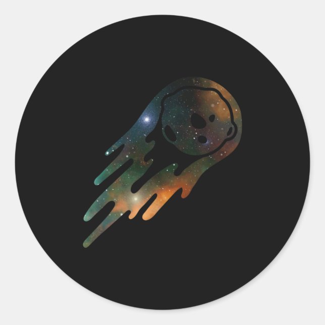 Abstract Asteroid Comet Classic Round Sticker (Front)
