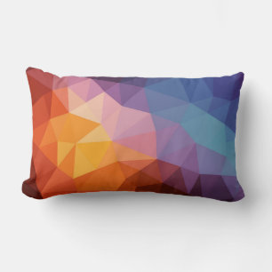 abstract asymmetrical bold colours lumbar cushion