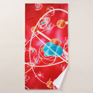 Abstract atom background, Chemistry model of molec Bath Towel
