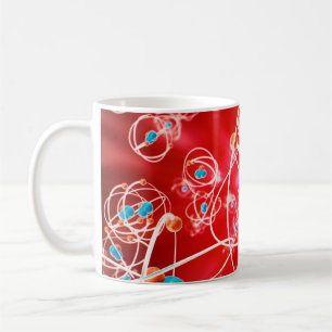 Abstract atom background, Chemistry model of molec Coffee Mug