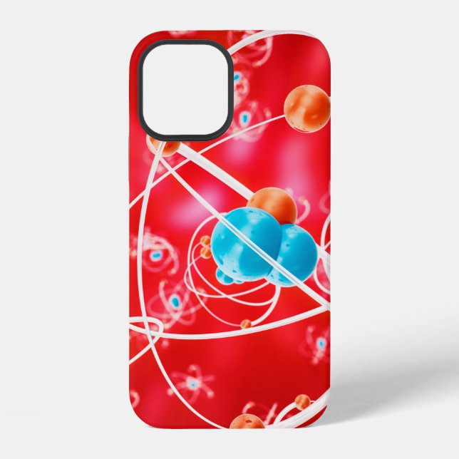 Abstract atom background, Chemistry model of molec iPhone Case (Back)